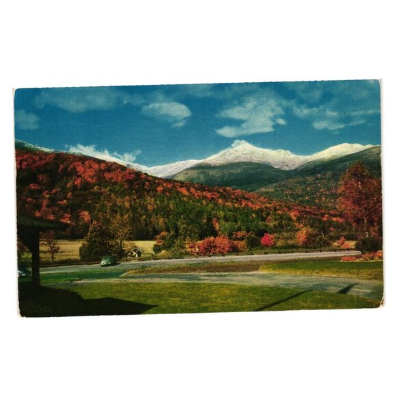 Mt Adams Mt Madison White Mountains Glen NH 1951 Postcard Scenic Autumn View - Picture 1 of 2